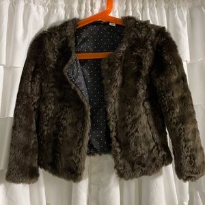 Toddler brown faux fur jacket